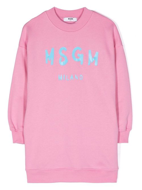Logo-print jersey jumper dress - Pink