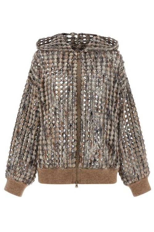 Brunello Cucinelli Sequin Embellished Zip-Up Cardigan