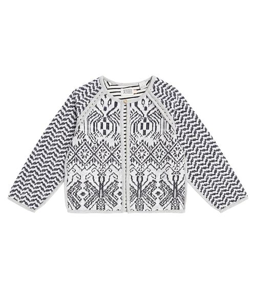 Reversible cotton-blend jacquard jacket
