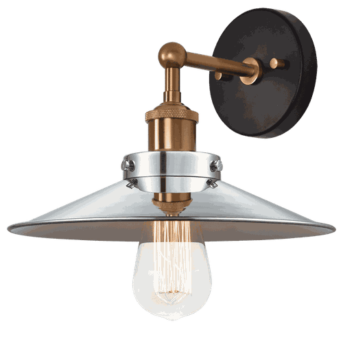 Aged Gold Brass One Light Wall Sconce from the Bulstrode'S Workshop Collection