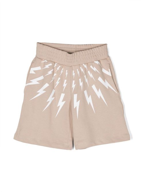 Logo-print track shorts - Neutrals