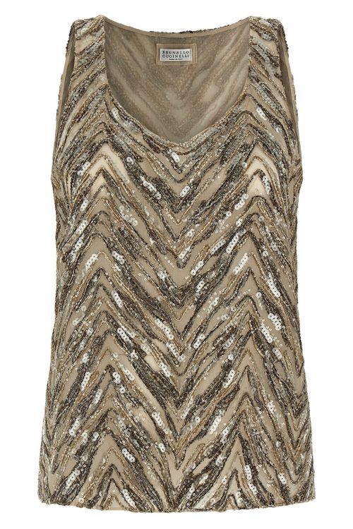 'Dazzling Chevron Embroidery' Top