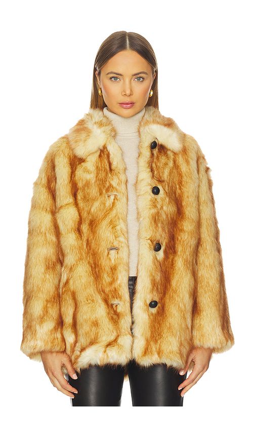 Rag & Bone Brenna Faux Fur Jacket in Brown. XS. Also in L