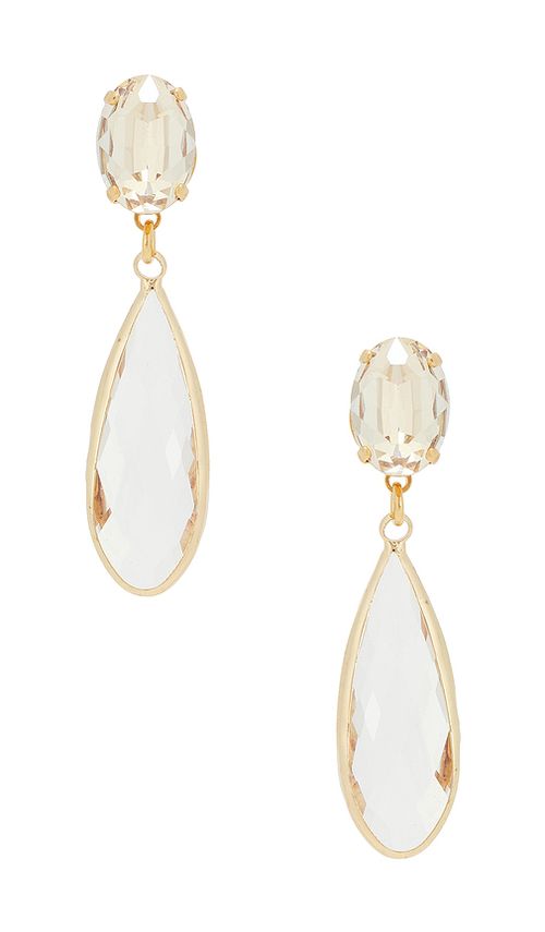 Anton Heunis Omega Clasp Colour Drop in Champagne Crystal & Gold. a