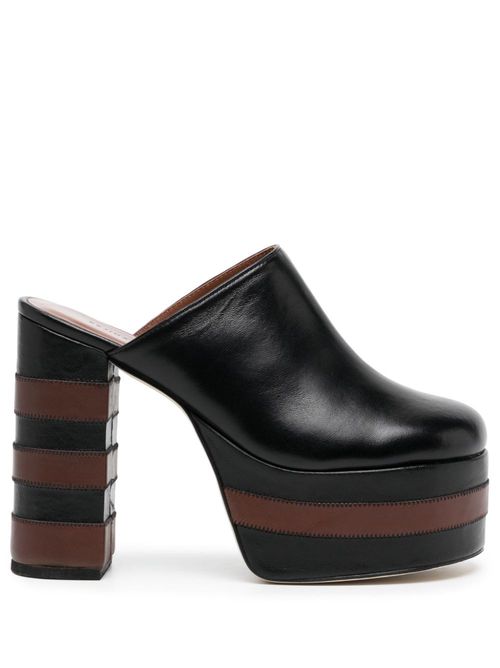 Polly 120m platform mules - Black