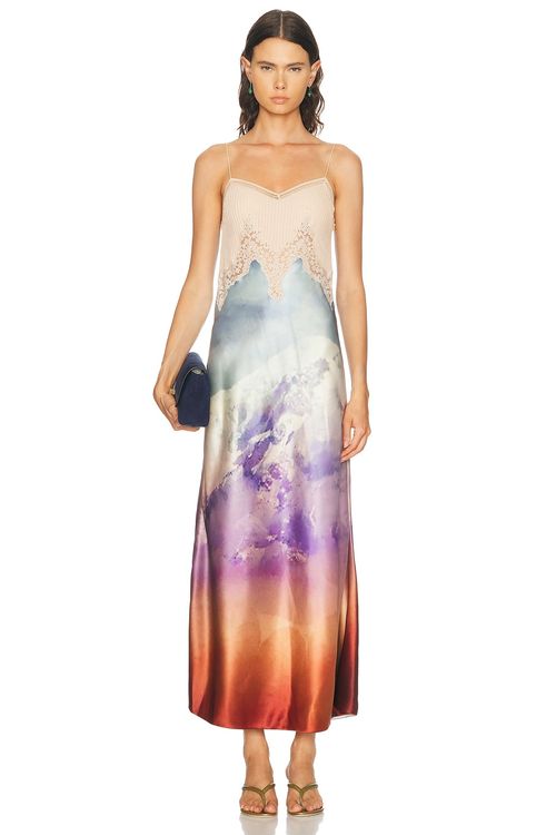 Gabriela Hearst Adolphine Dress in Mountain - Blue,Purple. 38 also in