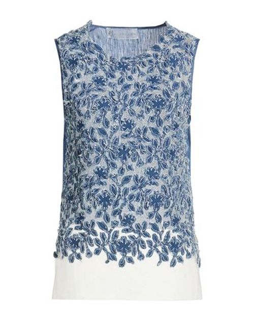 Woman Top Slate blue Size L Linen