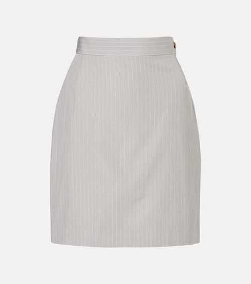 Pinstripe cotton miniskirt