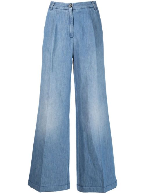 High-waisted wide-leg jeans - Blue