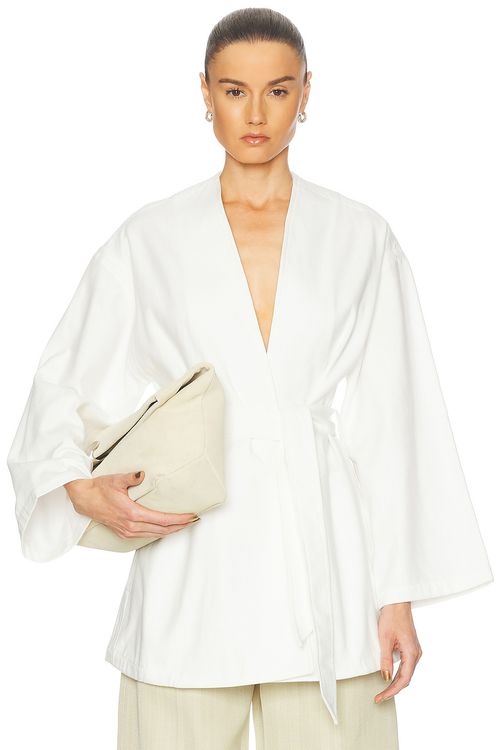 OURS THE BRAND The Kimono Top in Bianco Roccia - White.  S/M also in