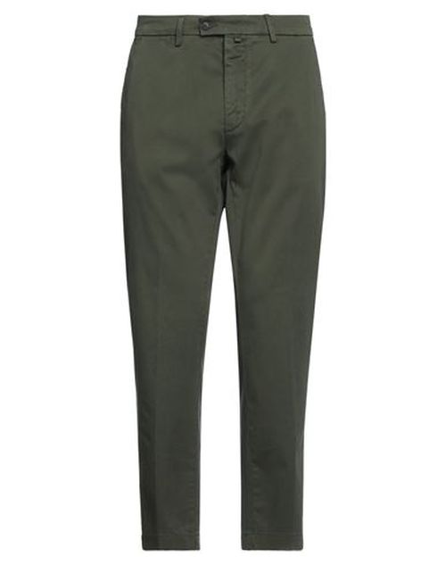 Man Pants Green Size 33 Cotton, Elastane