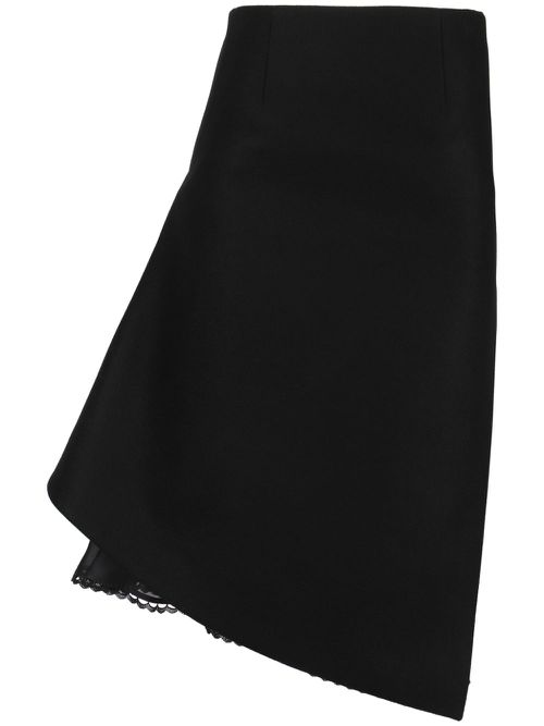 Wool asymmetric skirt - Black