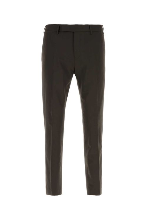 Stretch Wool Trousers — Brown