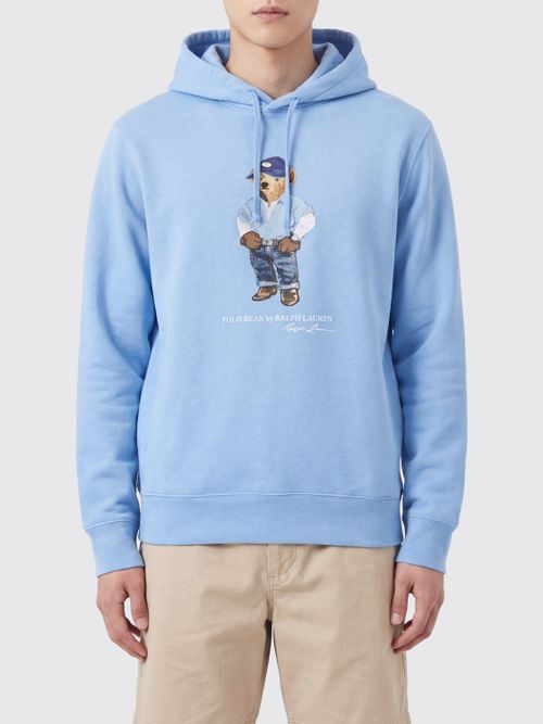 Cotton Hoodie with Teddy Bear Print
