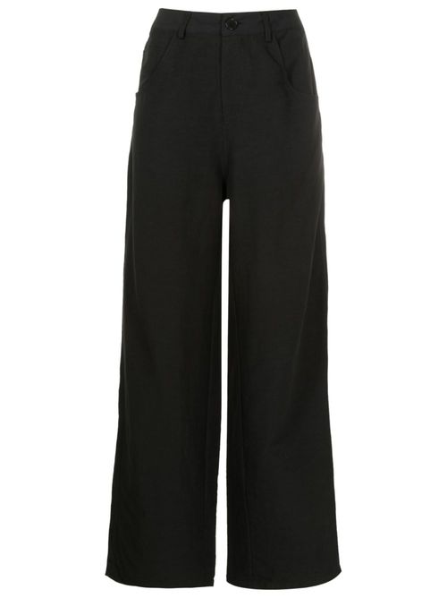 Flared wide-leg trousers - Black