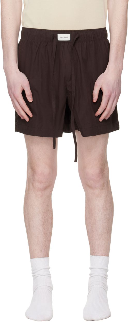 Brown Pajama Shorts
