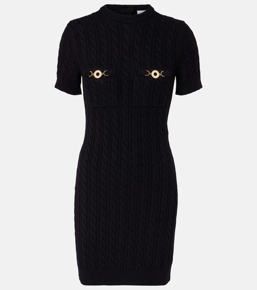 Cable-knit wool and cashmere minidress