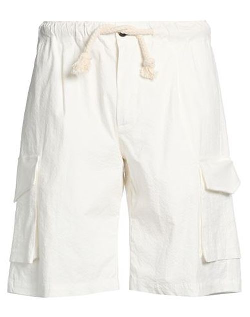 Man Shorts & Bermuda Shorts Off white Size 34 Cotton, Elastane