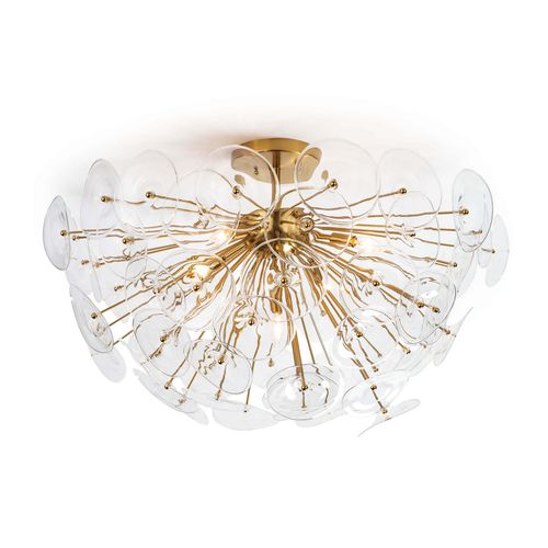 Natural Brass Flush Mount from the Poppy Collection