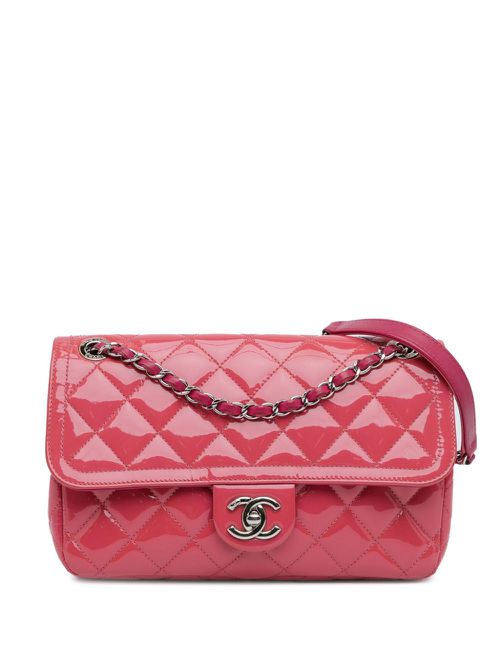 2014-2015 Medium Patent Coco Shine Flap shoulder bag - Pink
