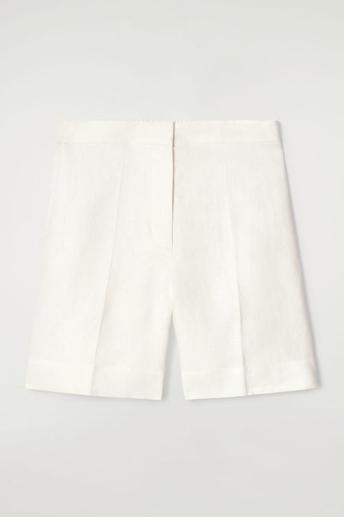 TAILORED ELASTICATED LINEN SHORTS