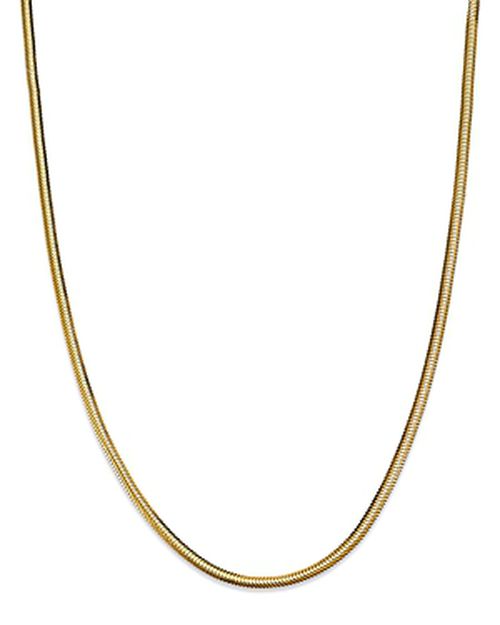 14K Yellow Gold Heavy Metal Snake Link Chain Necklace, 14-16