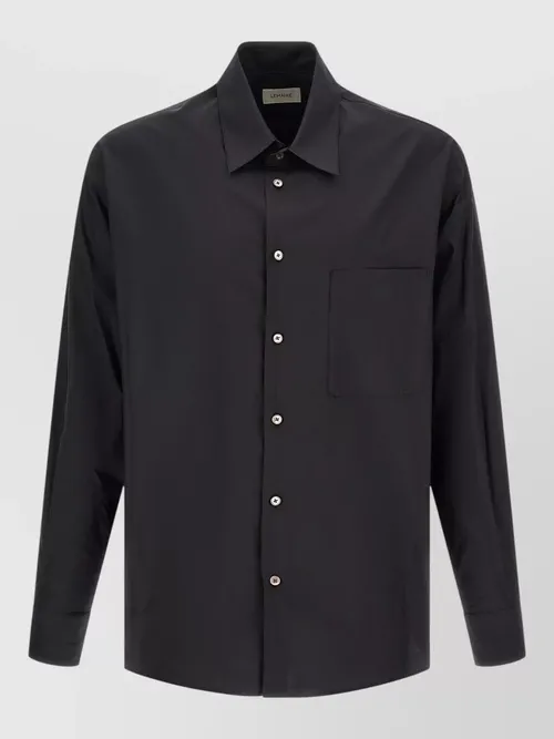 Lemaire - silk cotton shirt button down collar