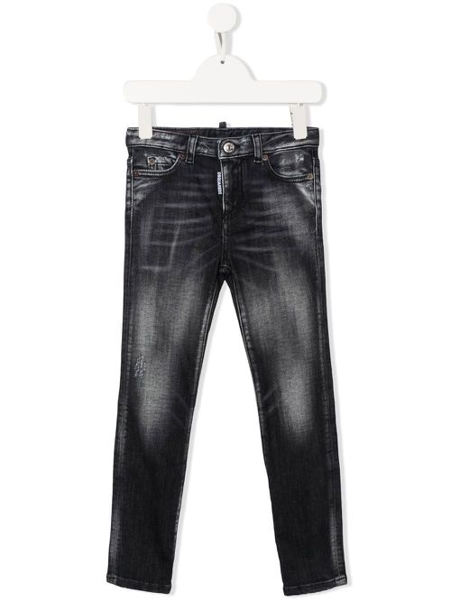 Distressed slim-cut jeans - Grey