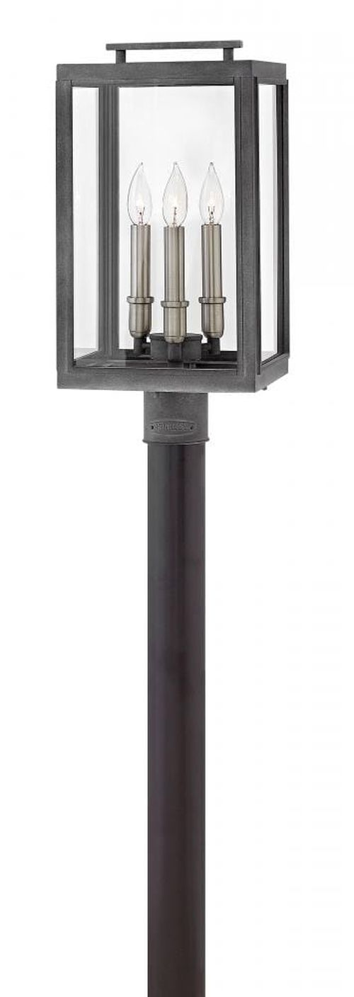 Aged Zinc LED Post Top Pier Mount from the Sutcliffe Collection