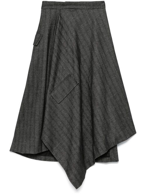 Striped draped skirt - Grey
