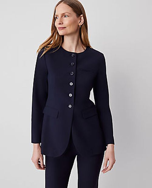 Ann Taylor The Curved Hem Jacket in Seasonless Stretch