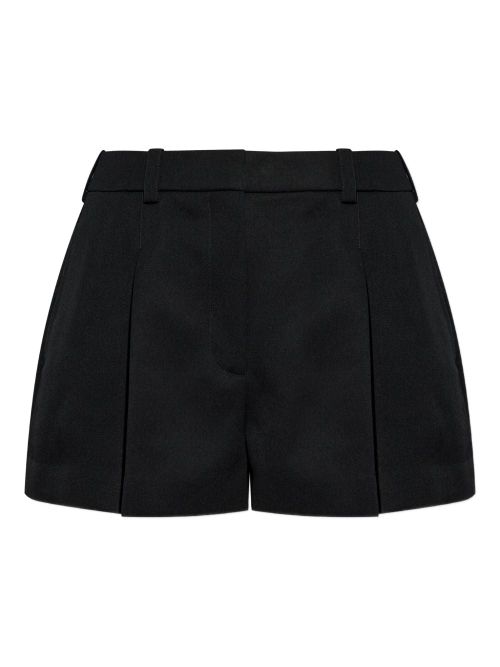 Wool pleated shorts