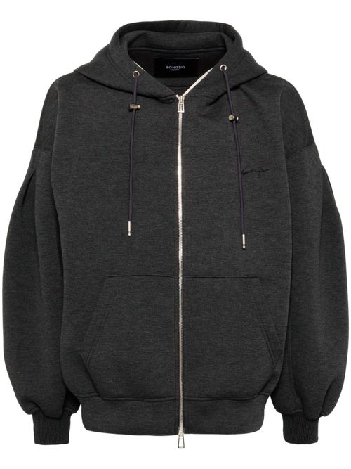 Dusky-paint zip-up hoodie - Grey