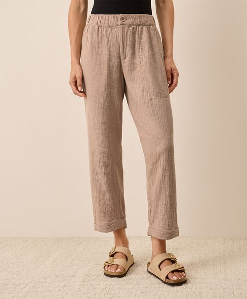 Women's Stucco Coastal Double Gauze Rolled Cuff Pant