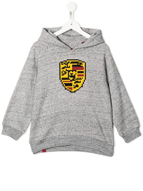 Graphic-print cotton hoodie - Grey