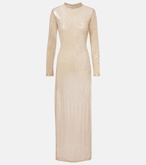 Sequined sheer maxi dress