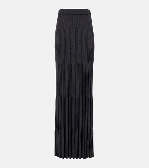 Merino ribbed-knit wool maxi skirt