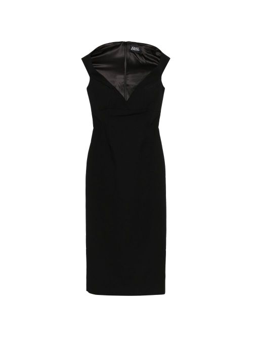 V-neck zip fastening Monica midi dress