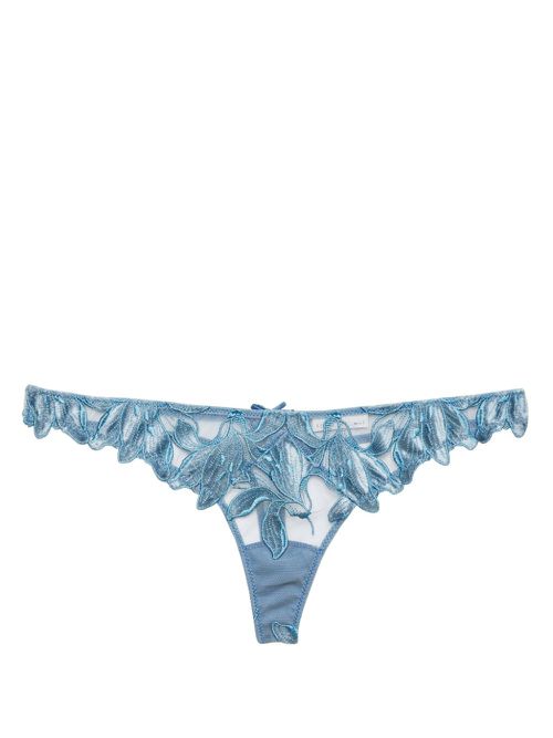 Velvet Lily thong - Blue