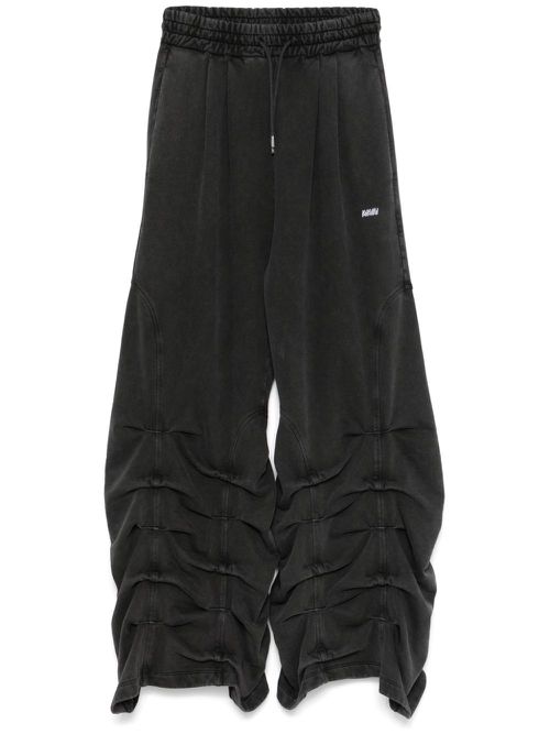 Pleat-detailing track pants - Black