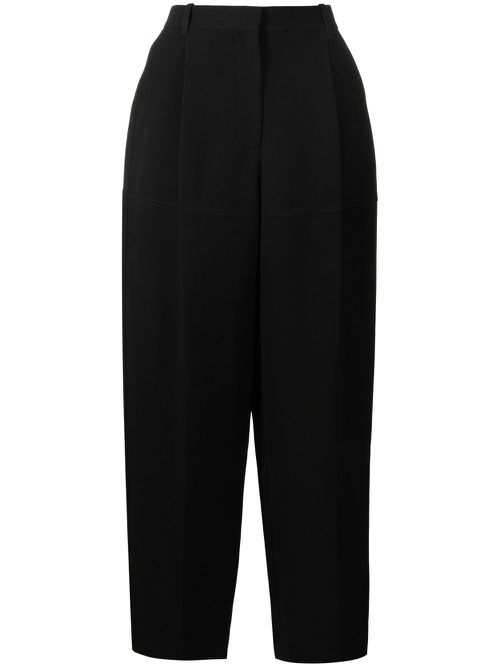 High-waisted wide-leg trousers - Black