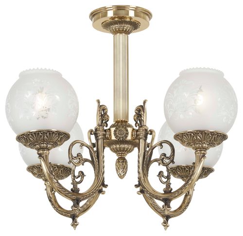 Classic Brass Semi Flush Mount from the Metropolitan Collection