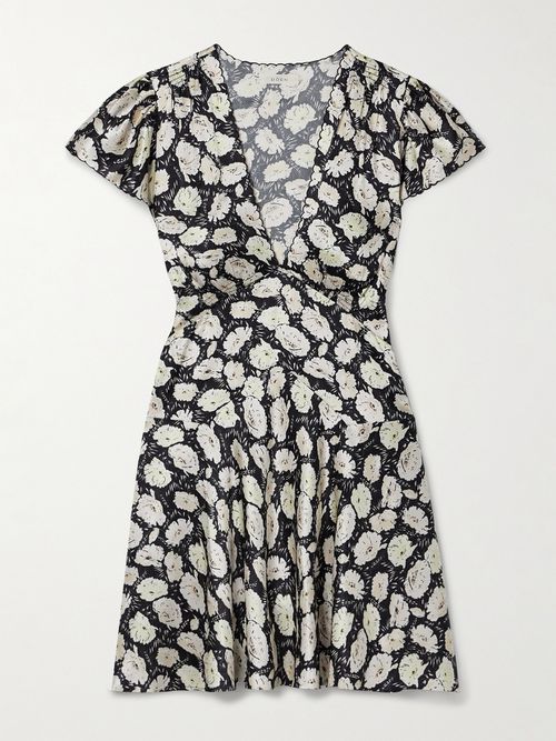 Dianne Floral-print Silk-satin Mini Dress - Multi