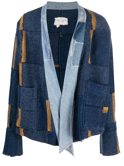 Patchwork short coat - Blue