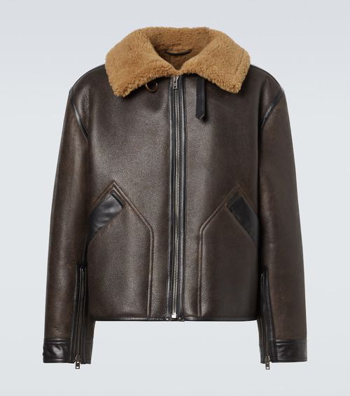 Shearling-lined leather jacket