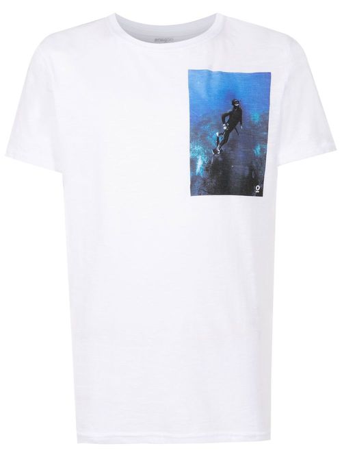 Graphic-print detail T-shirt - White