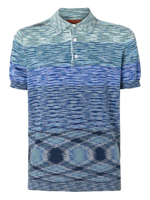 Missoni striped cotton polo shirt - Blue