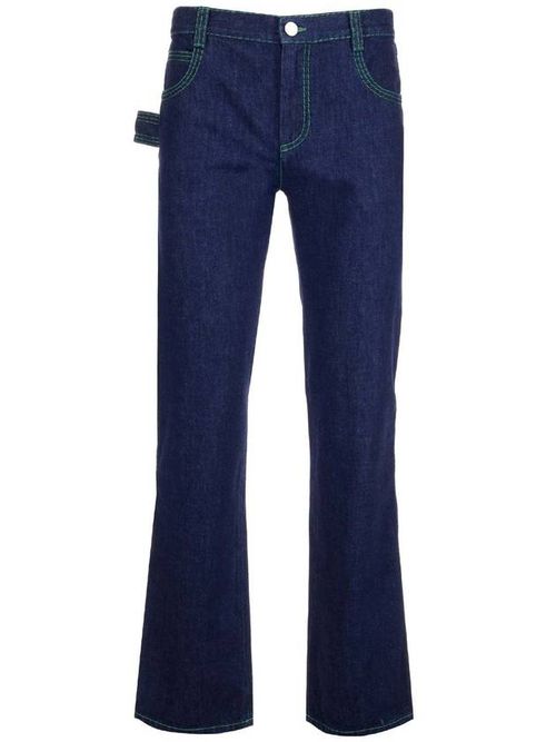 Contrast-stitch straight-leg jeans