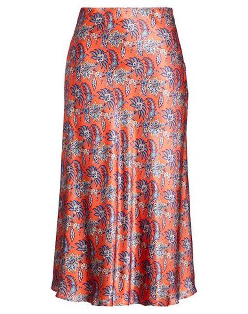 Woman Midi skirt Orange Size 6 Silk