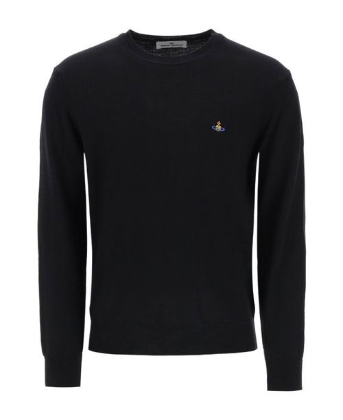 Orb Embroidered Crewneck Knitted Jumper